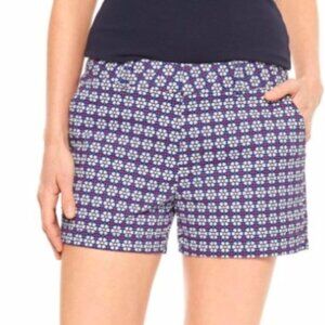 Gap Womens Khakis By Gap City Shorts 3" Blue Print Sz 8 New.